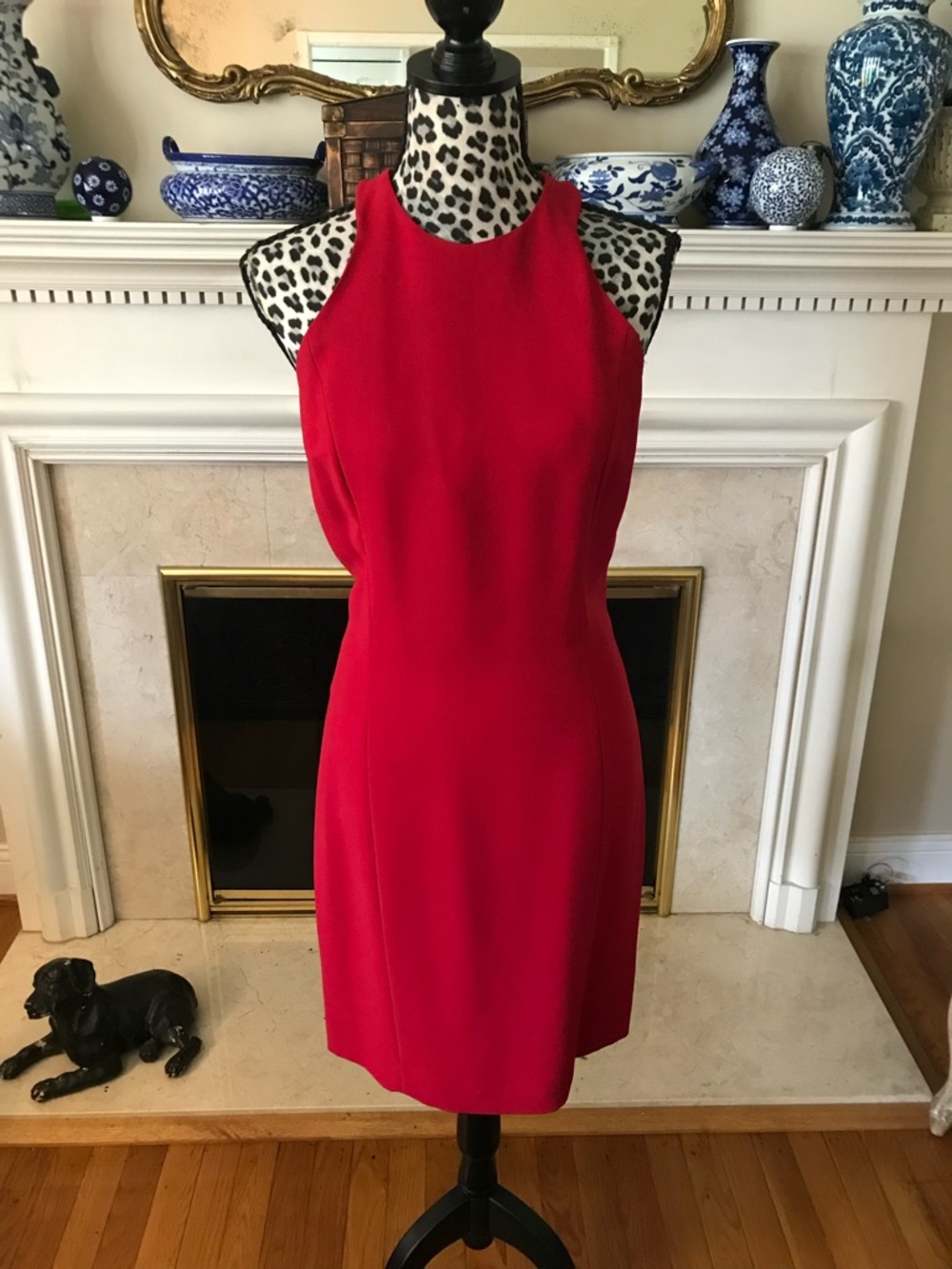 Jones New York Red Halter Midi Dress Elegant Cocktail 10 Tall